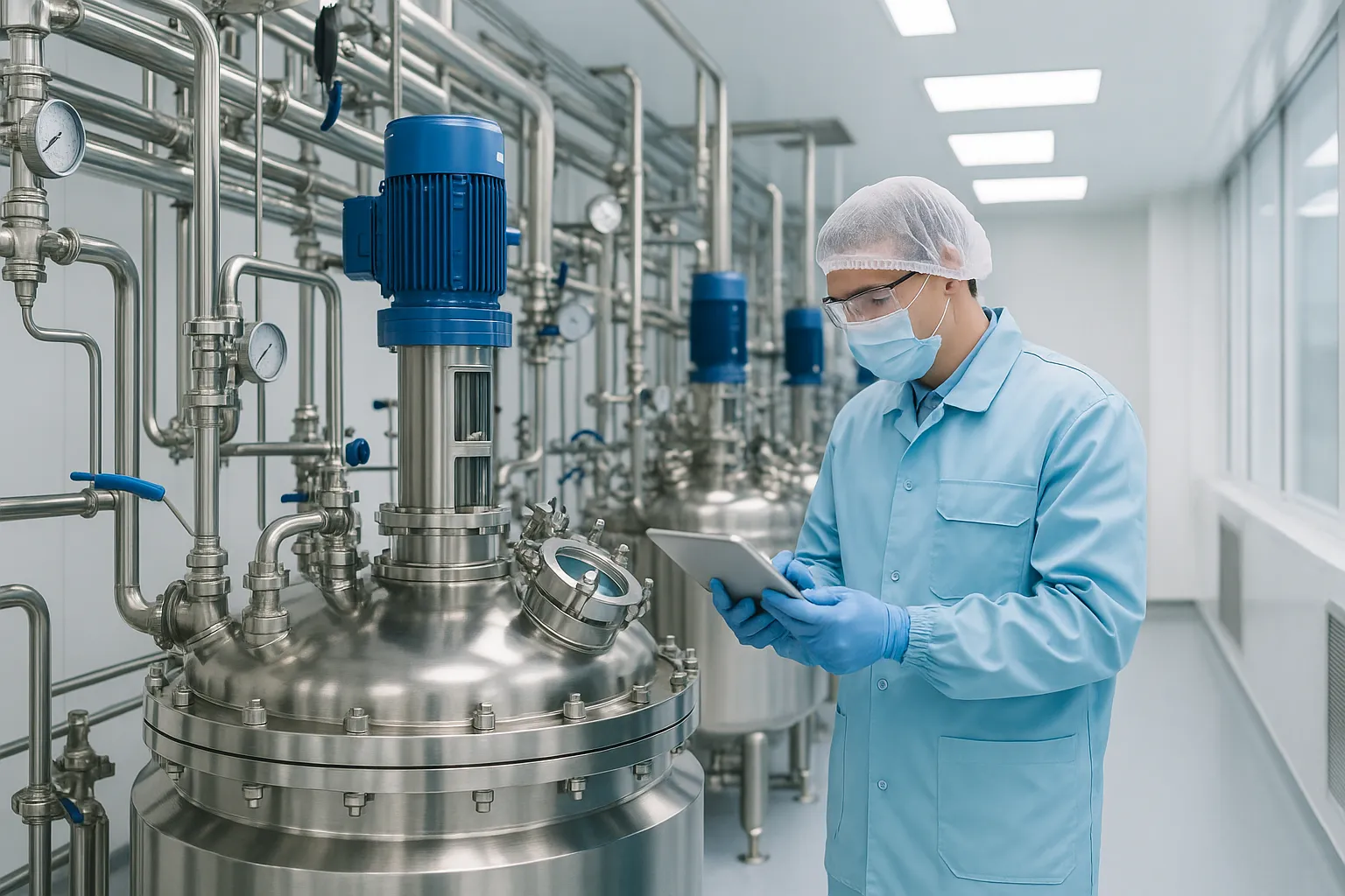 Pharmaceutical clean room with FDA-compliant silicone inflatable seals for contamination control